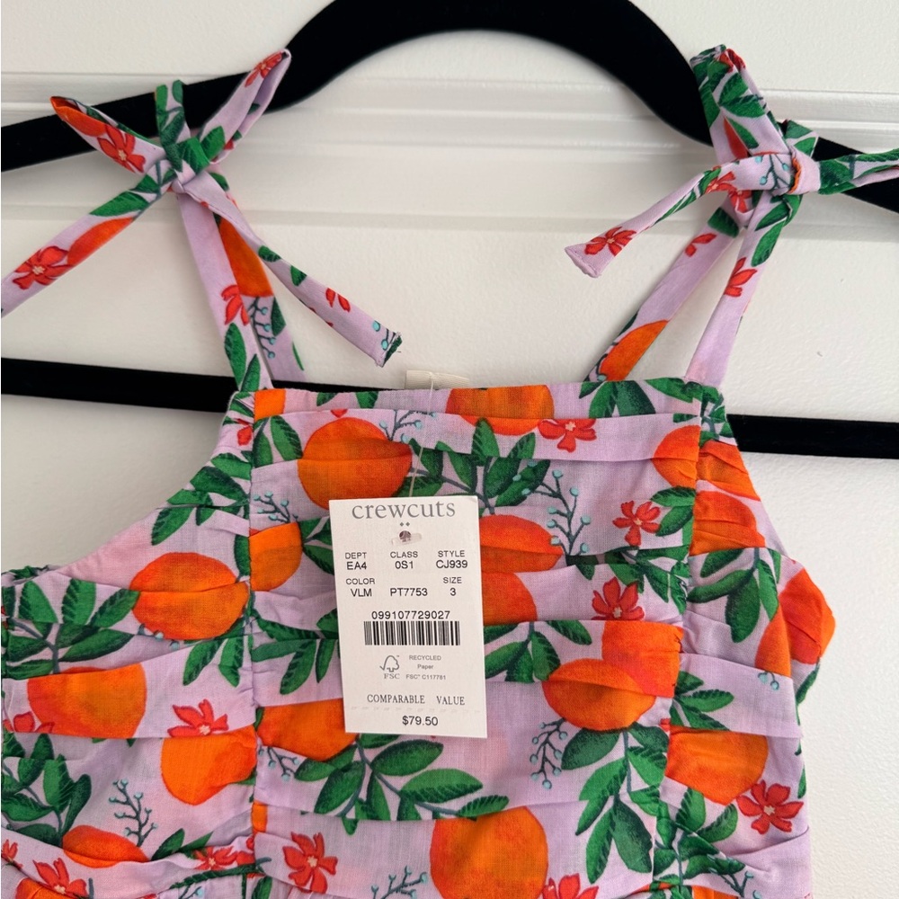 Crewcuts Orange and Green Patterned Dress